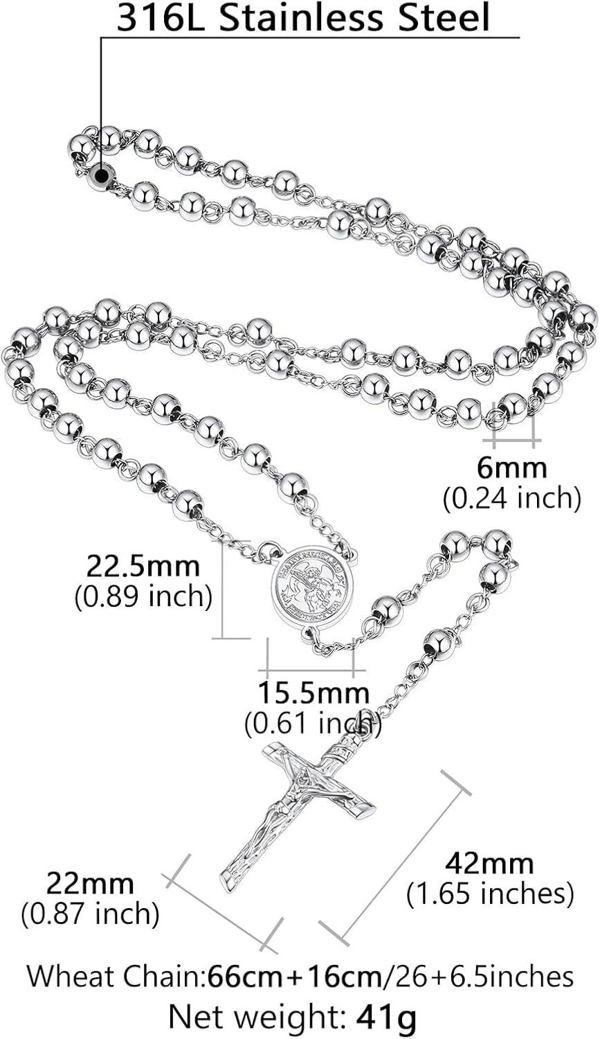 Supcare Rosary for Men Women Catholic Necklace Rosary Beads,Customized (with Gift Packing) - Image 5