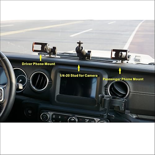 Miniatura 7 de Voswitch JL201 Phone Mount Pack for Jeep Wrangler JL JLU 2018 to 2023 and Gladiator 2020 to 2023