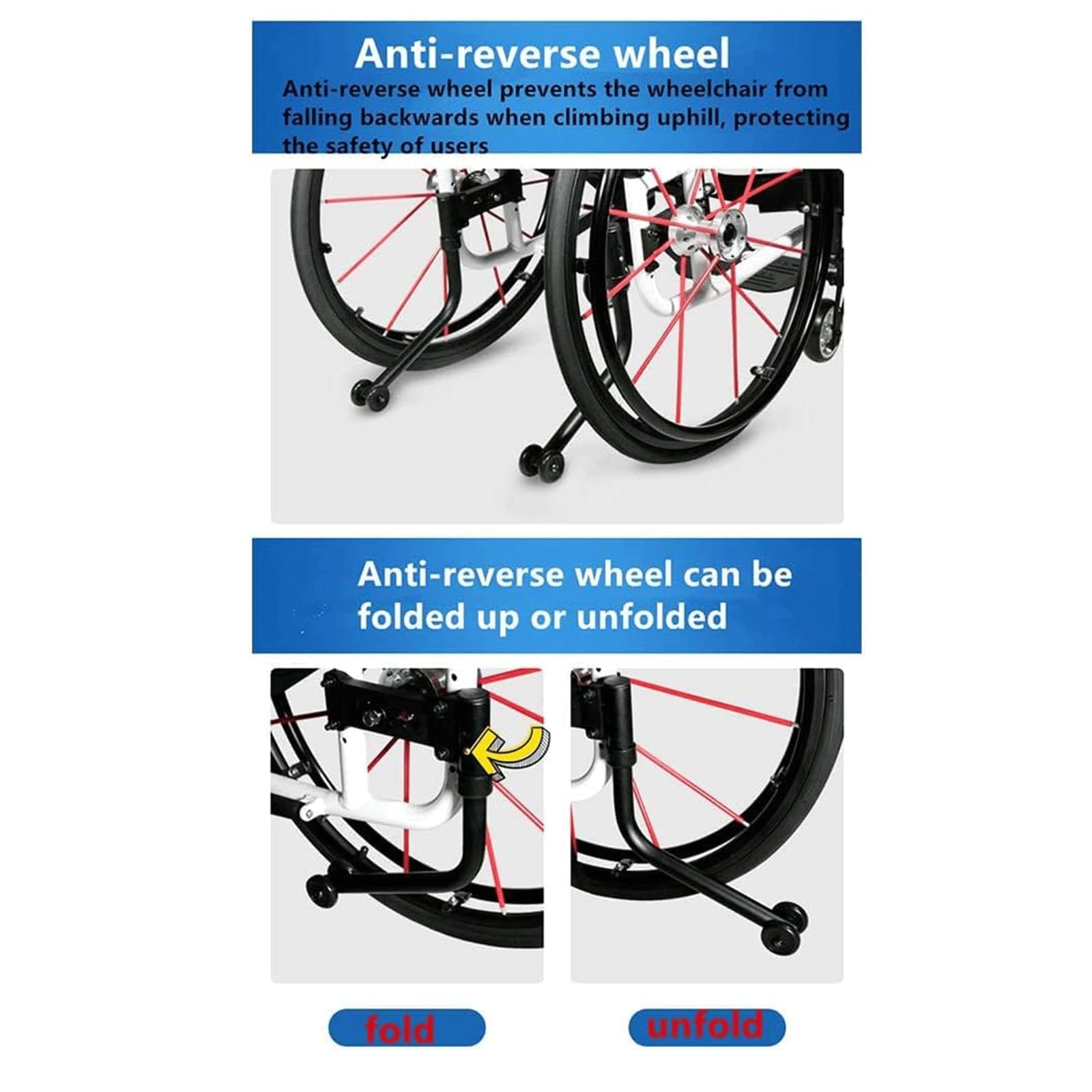Wózek Inwalidzki Zelfrijdende handmatige rolstoel Lichtgewicht transportrolstoel Aluminium frame Rolstoel met armleuning Belasting 100 kg Przenośny