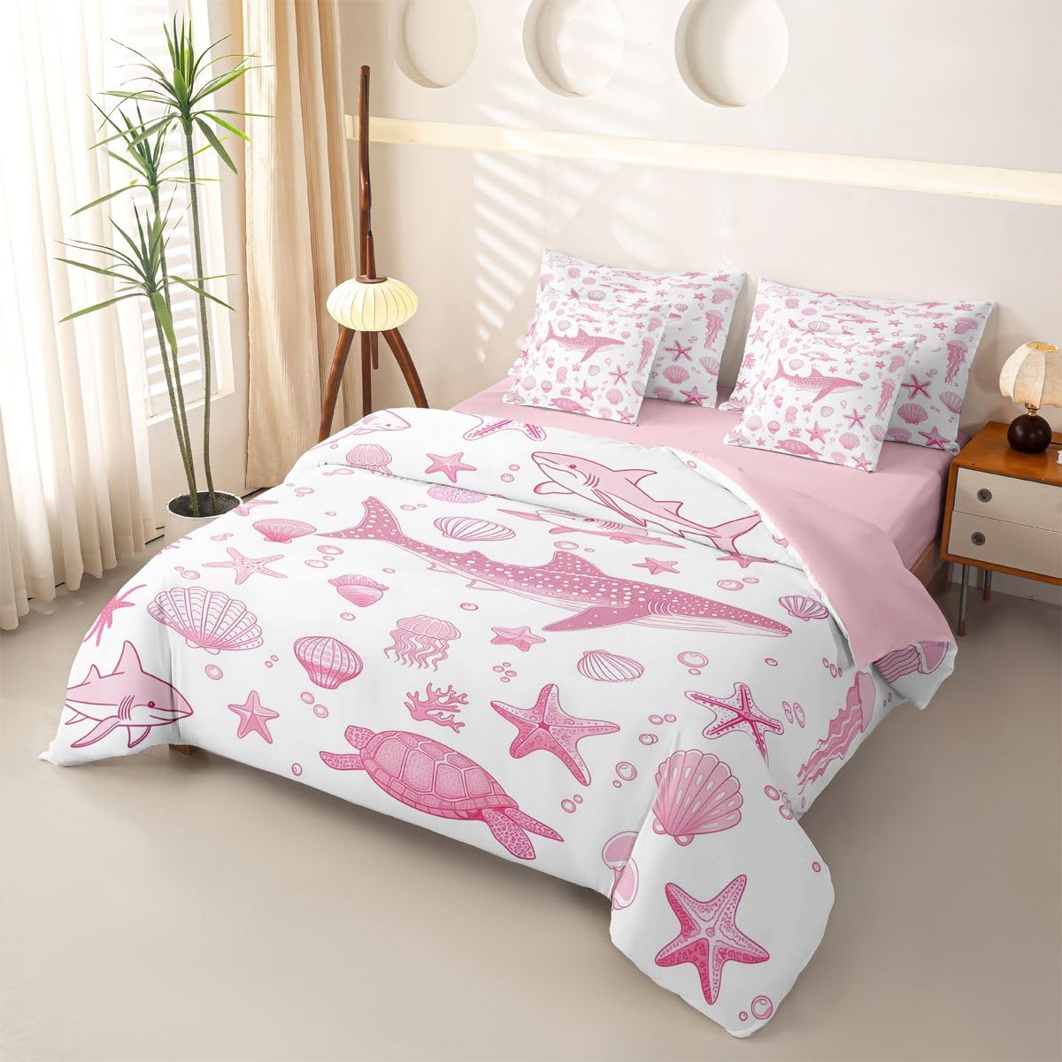 Homewish Niedlicher Ozean Bettwäsche Set 7teilig 200x200