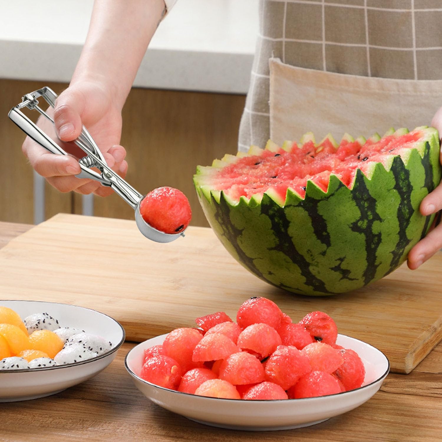 3-teiliges Eisportionierer-Set Aus Edelstahl - Ideal Für Eiscreme, Obst & Teig