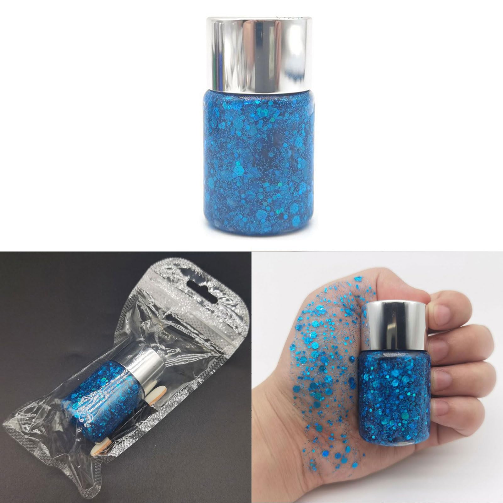 Gel glitterato per trucchi notturni per feste e decorazioni sceniche Glitter artigianali portatili