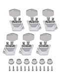Metallor Semiclosed String Tuning Pegs Machine Heads Tuners 3L 3R Electric Acoustic Guitar parts Replacement Set of 6Pcs Chrome. (3L+3R)