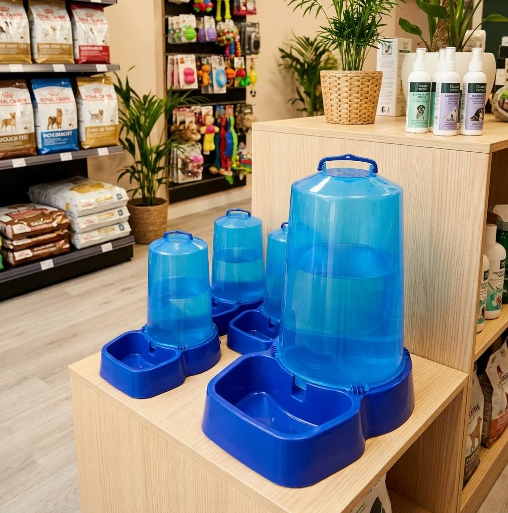 Suinga Pack 5 Bebedero de plastico para Perros Gatos y Animales domesticos 5 litros | Medidas 37x25x46 cm | Resistente y practico