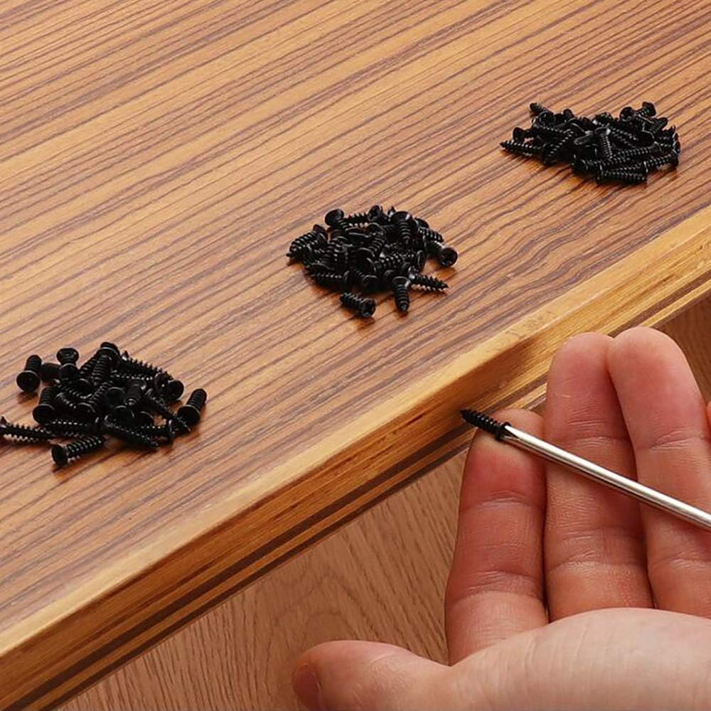 Set di viti autofilettanti in miniatura multiuso fai-da-te, 1200 pezzi （nero）