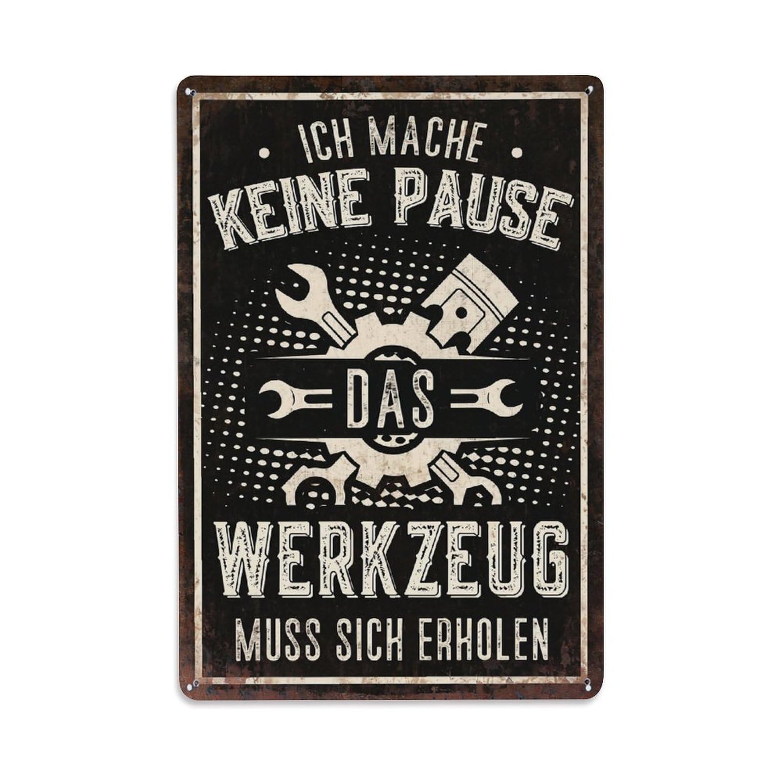 Vintage German Mechanic Tool Sign Retro Metal Tin Sign, Vintage Metal Poster for home, Gaming Room, Studio Workshop,Bar,Garage Wall Art Decor 8x12 Inch