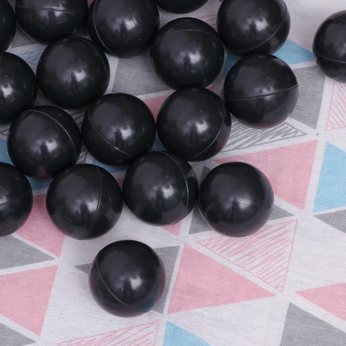 ifundom 50 Bolas de Plástico Negro de 6 Cm para Piscina de Bolas, Seguras para Niños y Bebés, Material PE Resistente Desarrollar la Coordinación Mano-Ojo