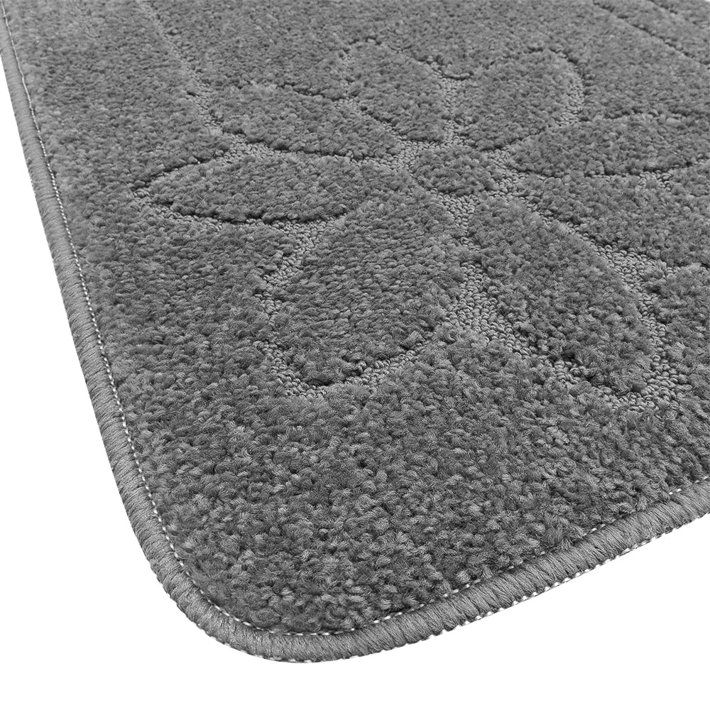 emmevi Tappeto Bagno Morbido Antiscivolo Assorbente Moderno Scendiletto Camera MOD.Moorea 6 50x110 Grigio