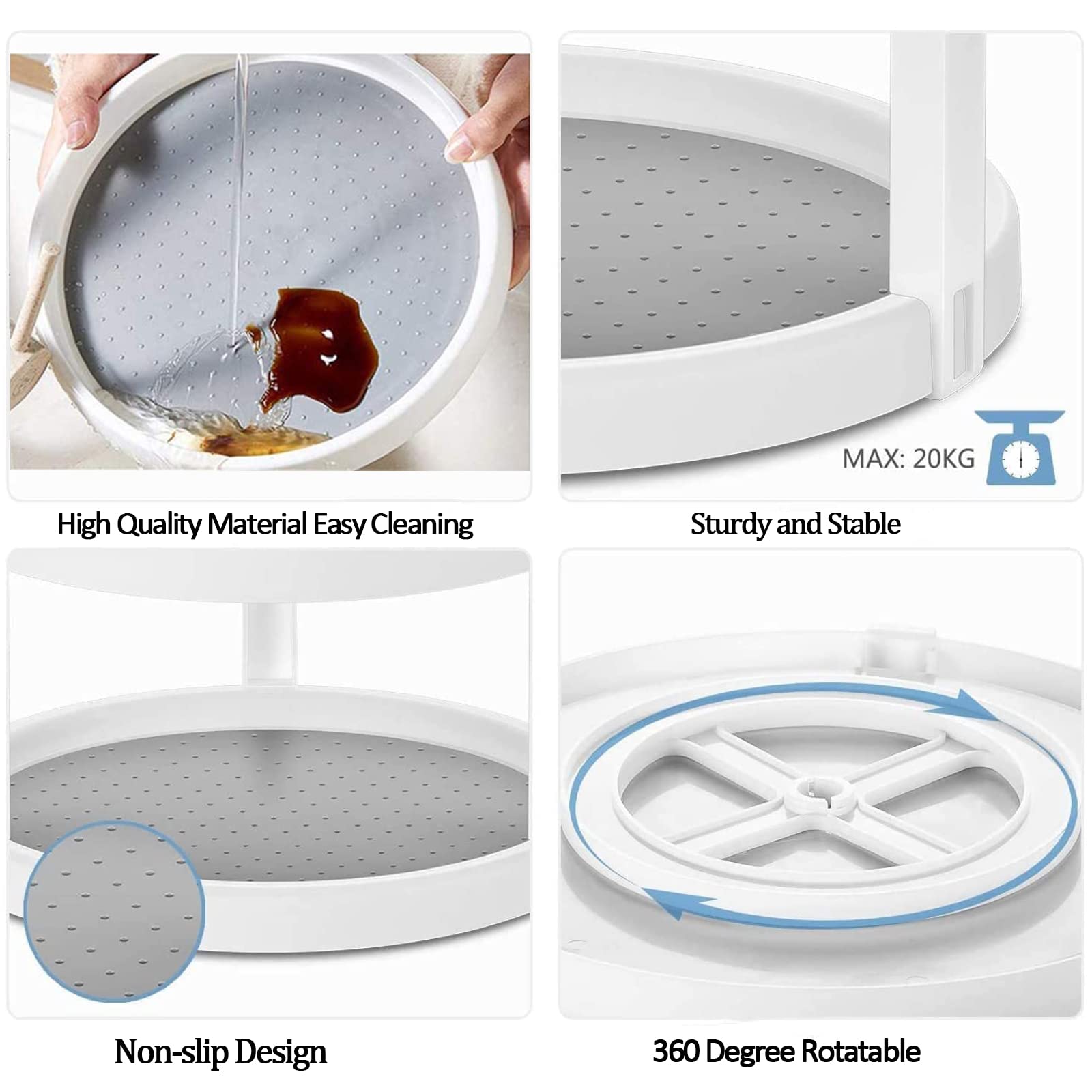 Plateau Tournant Pour Le Placard 2 Étages Étagère À Épices Rotative