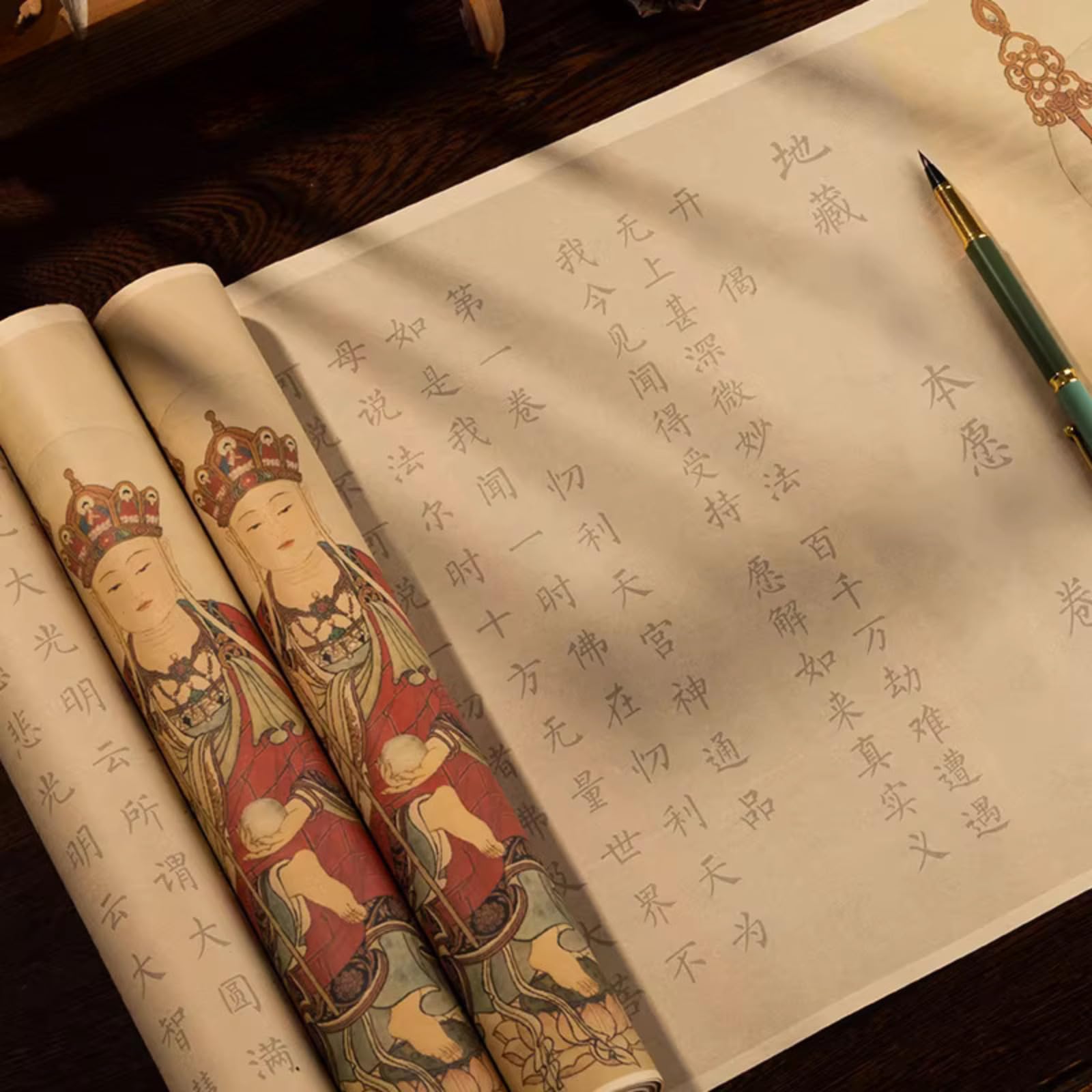 3 szt. Ksitigarbha Sutra Long Scroll Copybook Calm The Mind Handwritten Buddhist Scriptures Tracing Book