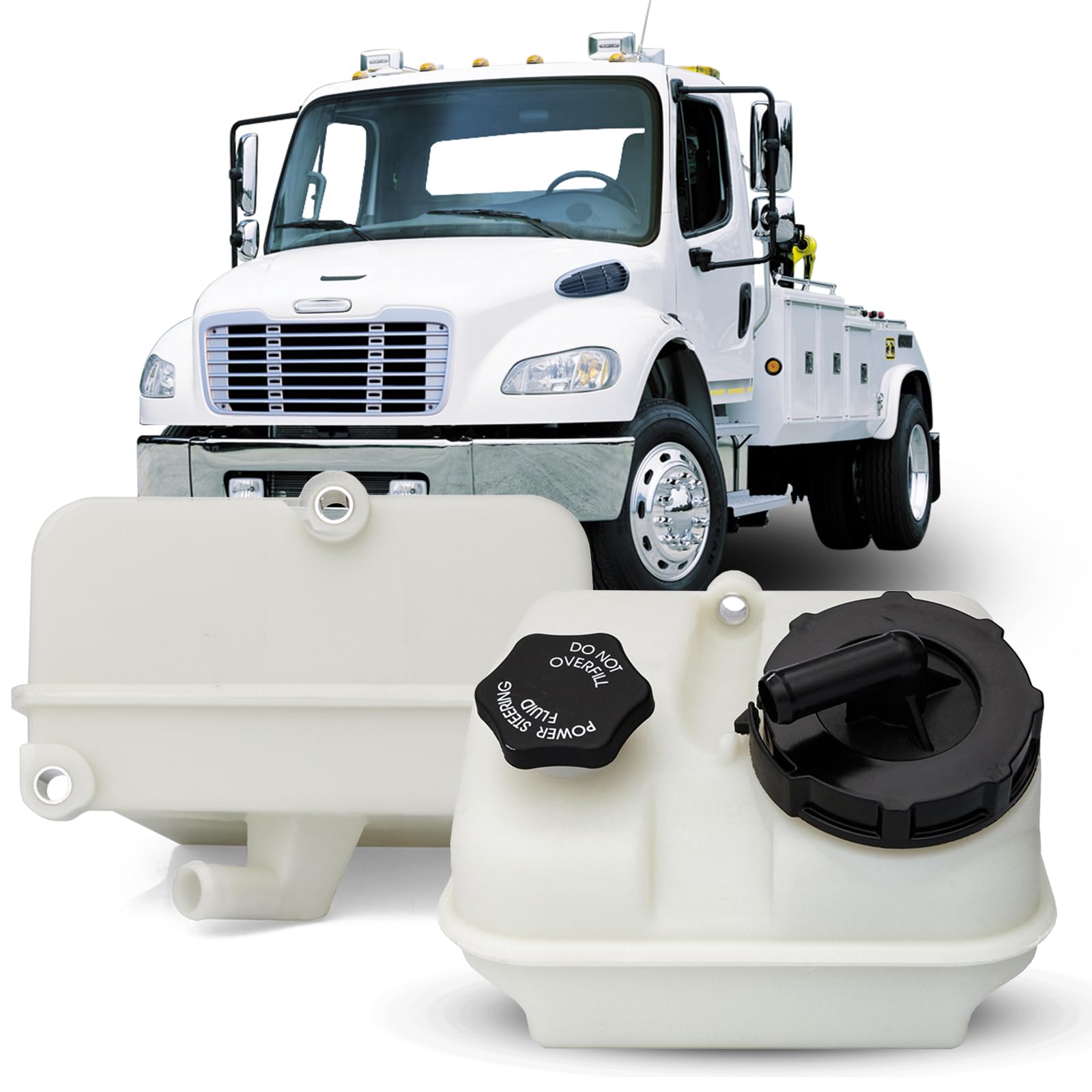 YUANJUFITT ‎603-5206 Power Steering Reservoir Tank Bottle with Cap for Freightliner M2 106 112 Freightliner Business Class M2 2008-2014 Steering Reservoir Truck Accessories A1414796003 A1419133000