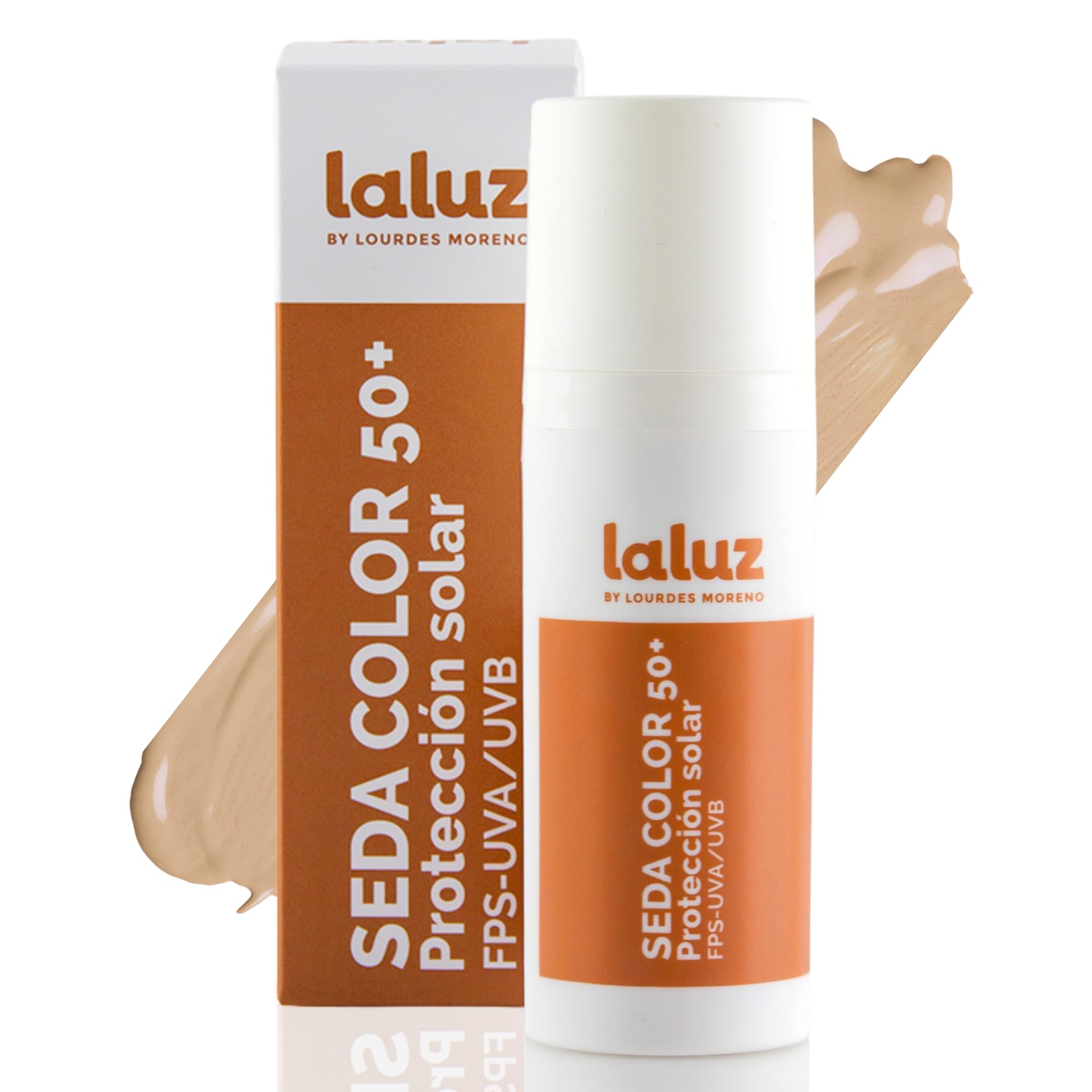 Lourdes Moreno | Protector Solar Facial 50 Con Color | 50 Ml | Crema Solar Facial 50 Con Color Antimanchas Y Antipolución De Uso Diario | Cobertura Natural, Efecto Buena Cara, Disimula Imperfecciones