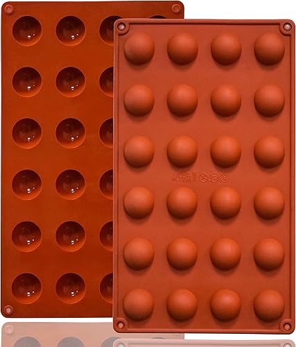 Miniatura 8 de Lerykin Paquete de 3 moldes de silicona extra grandes de 5 cavidades, molde de media esfera antiadherente para hacer bombas de chocolate caliente de