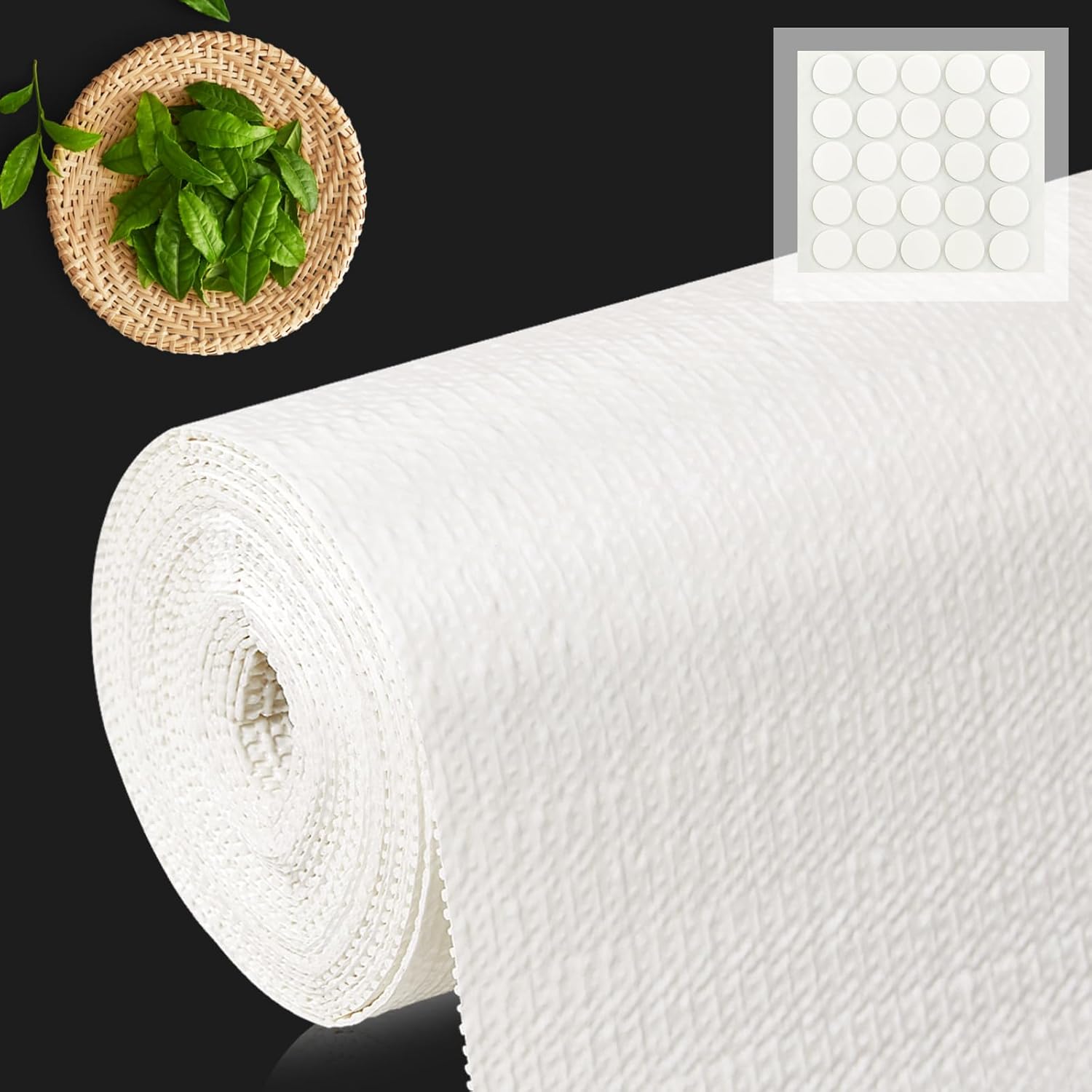 Shelf Liner for Kitchen Cabinets 24" x 360" Non-Adhesive Non-Slip Drawer Liners for Dresser, Waterproof Washable Paper, Durable Protector Mat for Pantry Shelves Cupboards, White 24"W x 360"L White