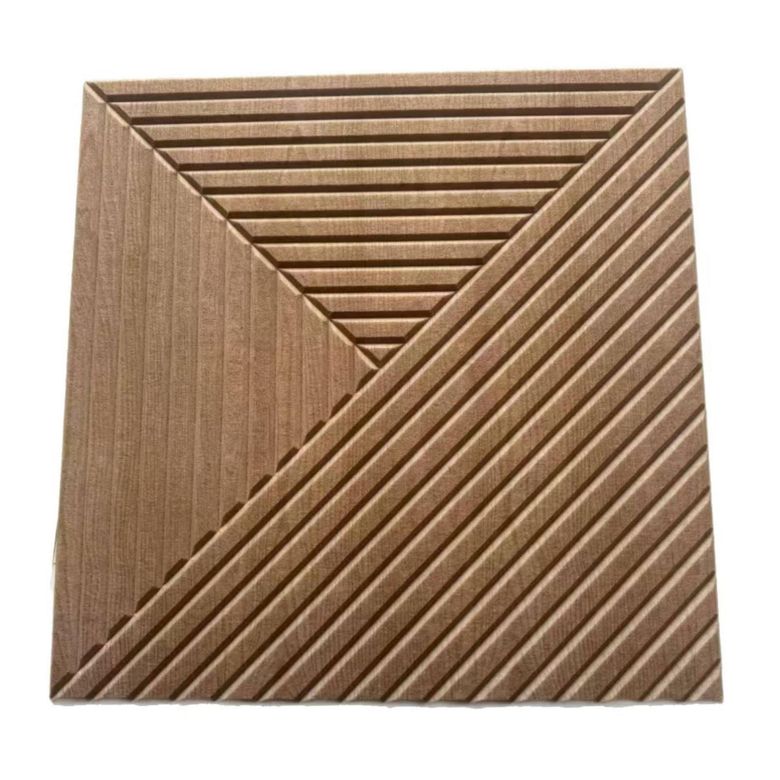 Gralara Pannello Acustico Fonoassorbente Parete Isolante Rivestimento Decorativo Fonoisolante in Feltro Poliestere con Trama Legno per