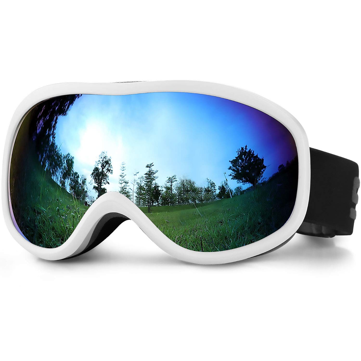 SPOSUNEOTG Ski Goggles - Over Glasses Snow Snowboard Goggle with Anti Fog Dual Lens for Men Women Youth Kids Skiing Skating Snowmobile, Windproof UV400 Protection Winter Sports Protective Glasses