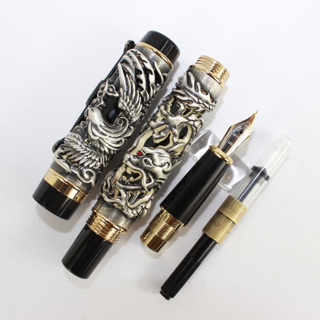 Amazon | Gullor 万年筆ドラゴン/ルーン＆フェニックスアンティーク