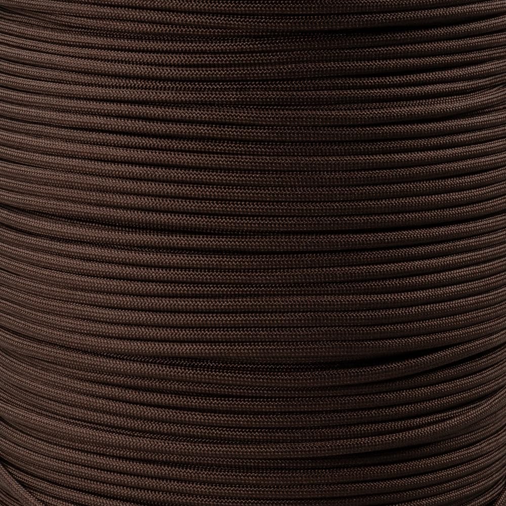 Paracord Planet Solid Color 550lb Paracord – 7 Strand Type III Nylon Cord for Indoor and Outdoor Tasks – Coffee Brown (100 ft)