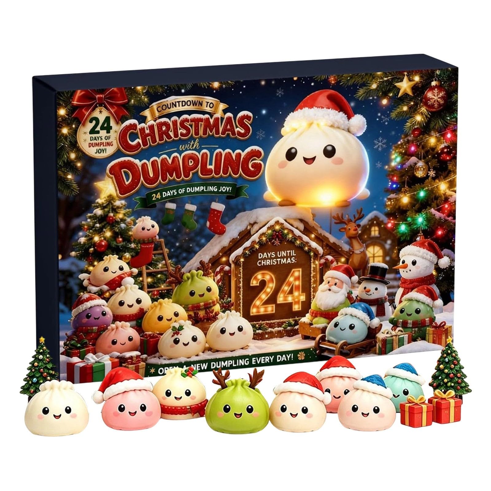 Christmas Advent Calendar, 24 Day Mystery Countdown Squeeze Balls Toys