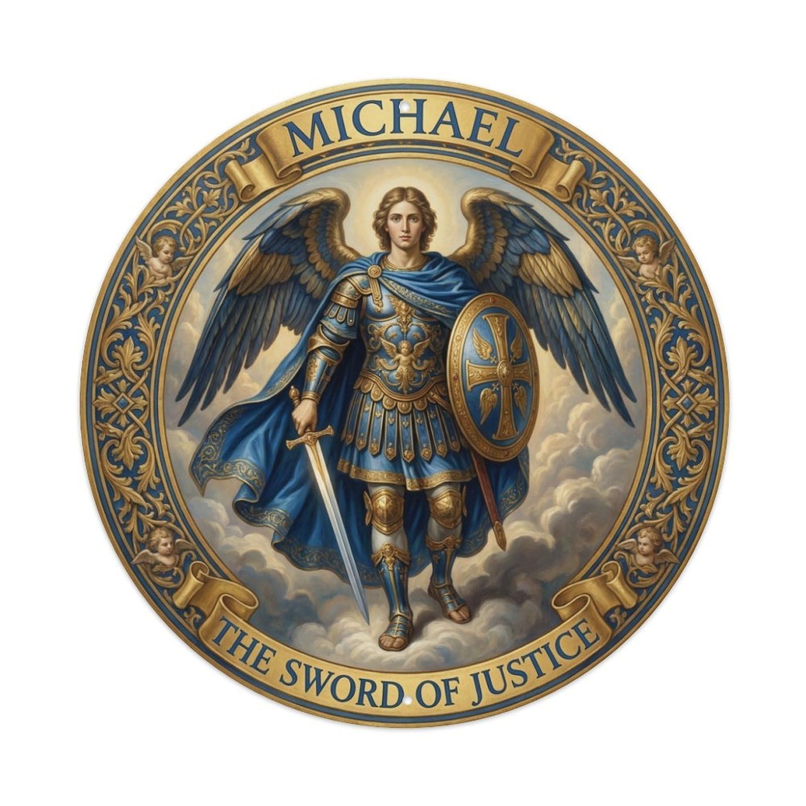 St Michael Archangel Guardian The Sword of Justice Metal Tin Sign