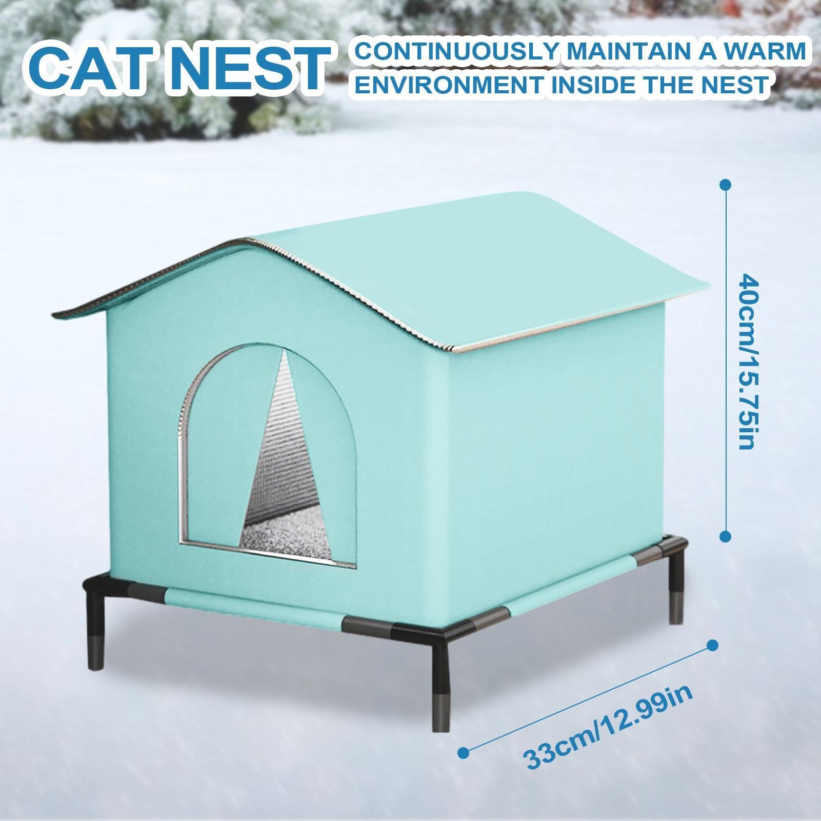 Cuccia Invernale Per Gatti - Tenda Chiusa Di Grandi Dimensioni | Design Antipioggia | Rifugio Per Gatti All'aperto Resistente Freddo, Grotta Resistente All'usura E Ai Morsi, Animali Domestic