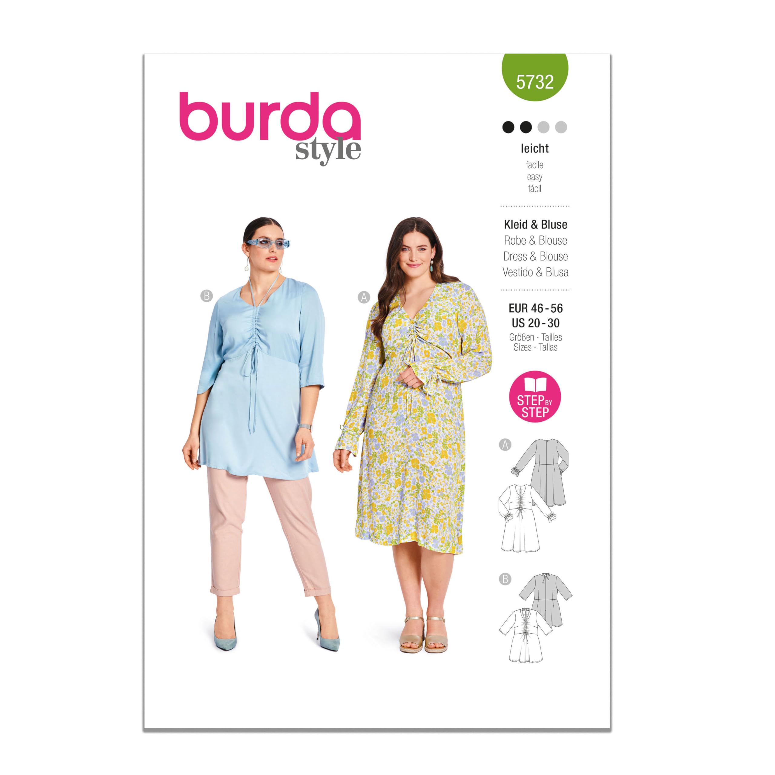 Burda Style Sewing Pattern B5732 Misses' Dress & Blouse