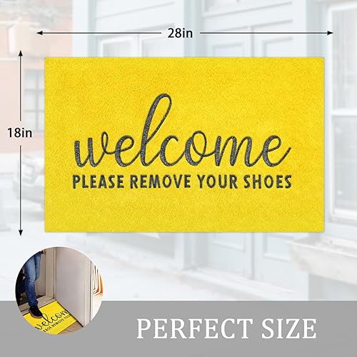 Miniatura 3 de AAZZKANG Tapete amarillo antideslizante y duradero para zapatos, ultra absorbe el barro, fácil de limpiar, tapete de puerta delantera para entrada,