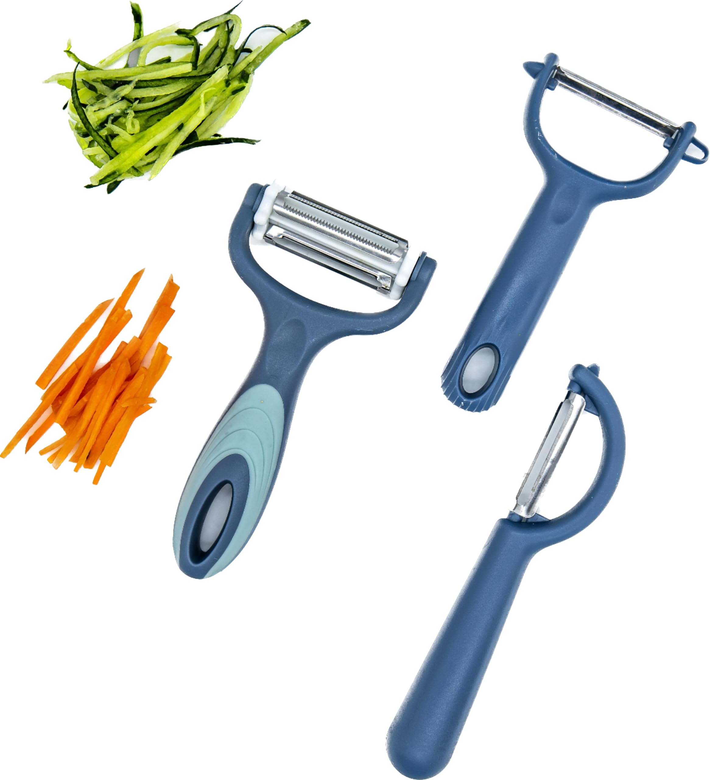 Trez Treamer Vegetable Potato Peelers for Kitchen, 3 in 1 Blade Rotating Fruit Peeler with Shredding Function,P & Y Stainless Steel Peeler Set for Kitchen Fruits, Vegetables, Potatoes, Apple,Carrots