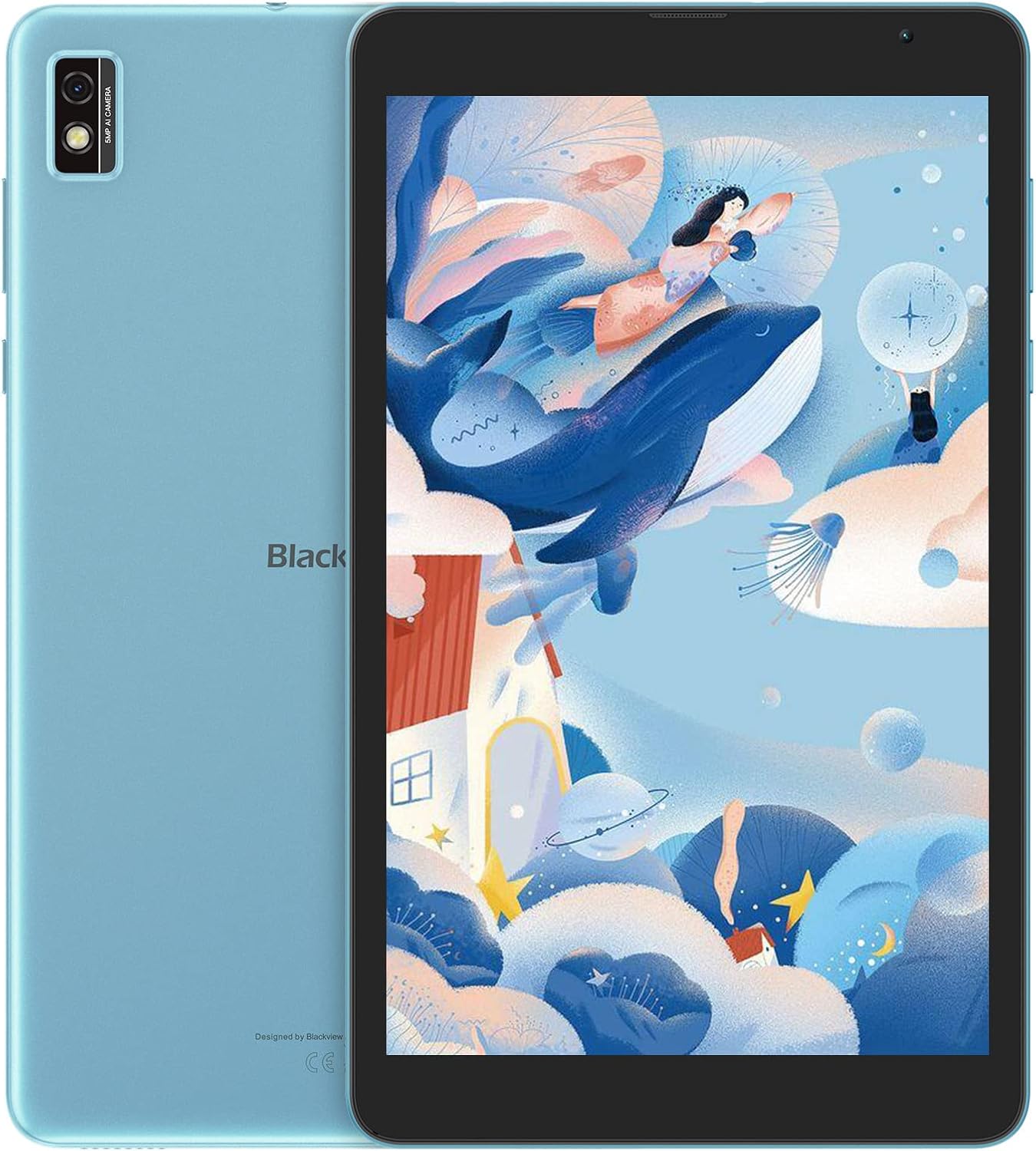 Blackview Tablet 8 inch Android Tablets 4G LTE 3GB RAM 32GB ROM 5580mAh Battery 1280×800 HD IPS Screen 2.4G/5G WiFi Bluetooth 5.0 Parental Control GMS Google Tablet Blue