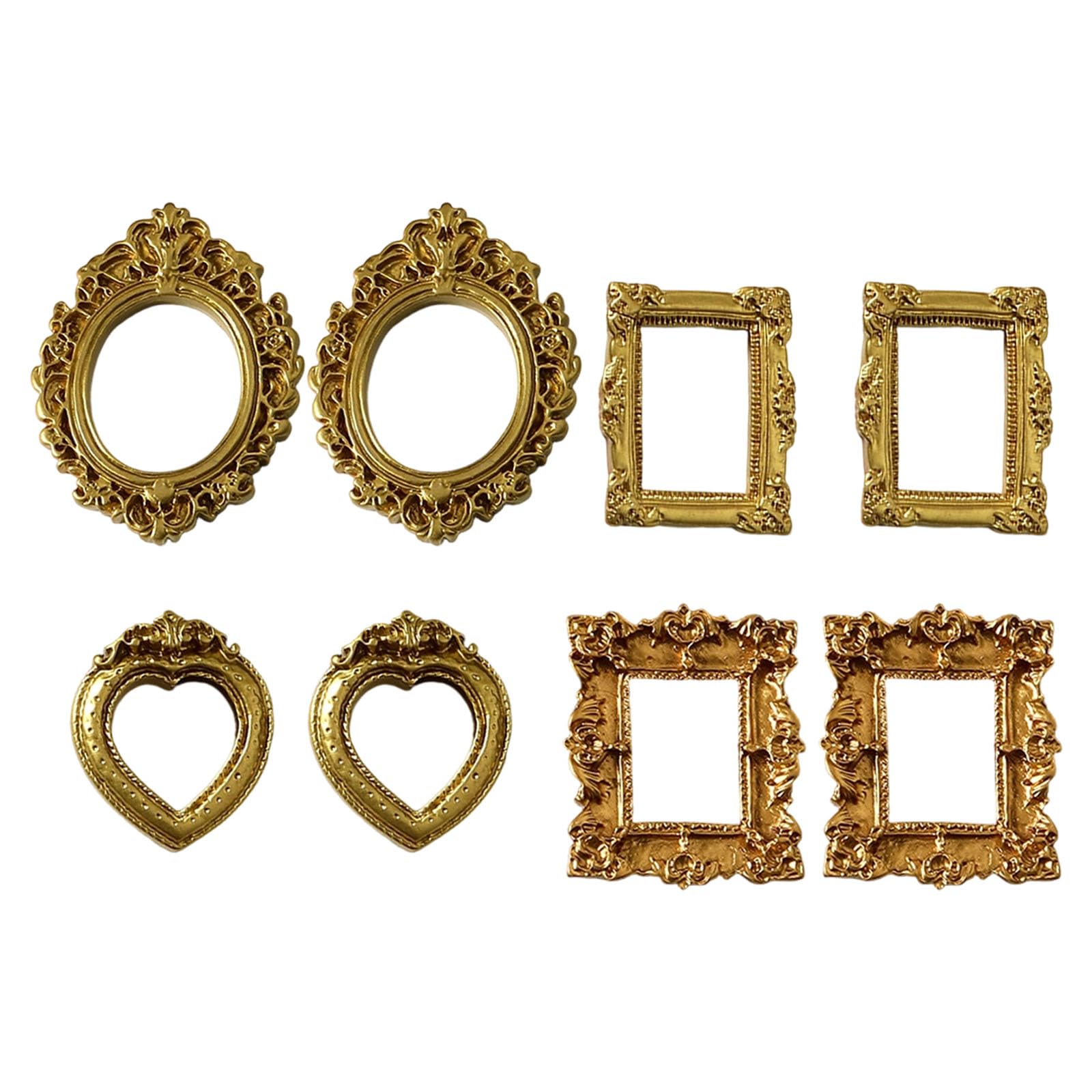 Jazuaiao Of 8 Baroquely Styles Photo Frame Miniature Figurine for Photography Background Creative Project Decoration Miniature Photo Frame for Phone Case