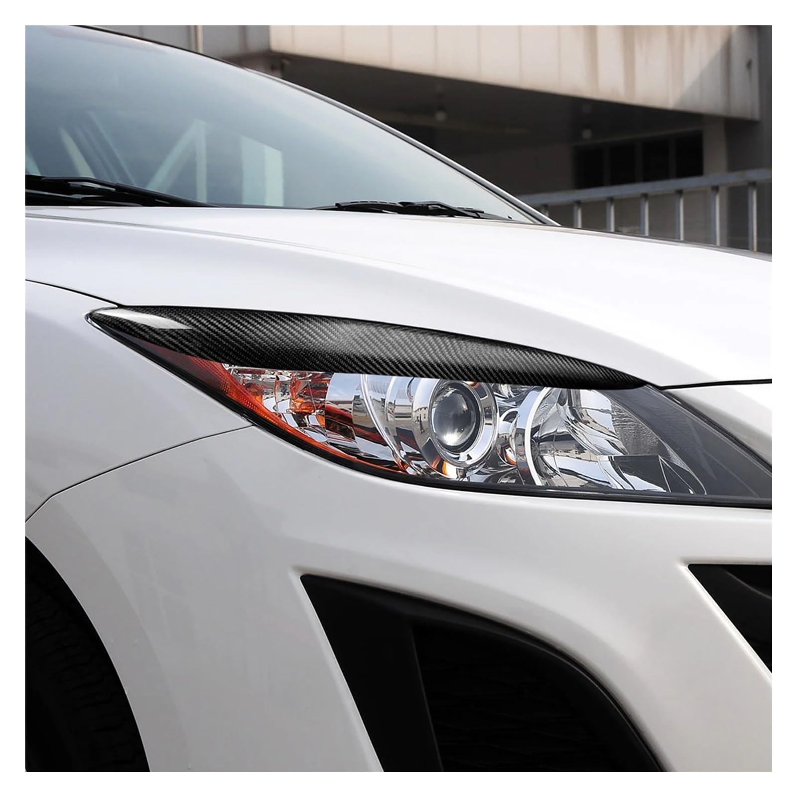 Naklejka na reflektor, wykończenie pokrywy reflektora pasujące do Mazdy, 3 Mazda3 2010-2013, włókno węglowe, osłona reflektora, osłona lampy