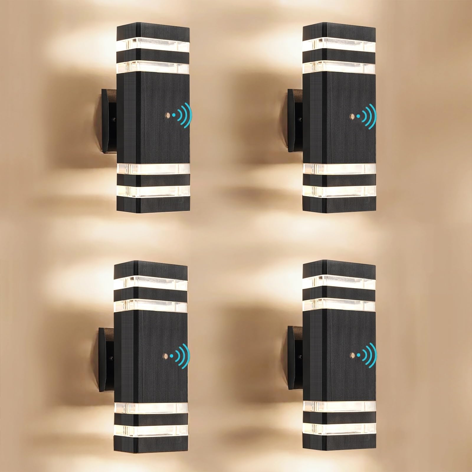 OUTKEIEI Dusk to Dawn Sensor Outdoor Lights Wall Mount, 4