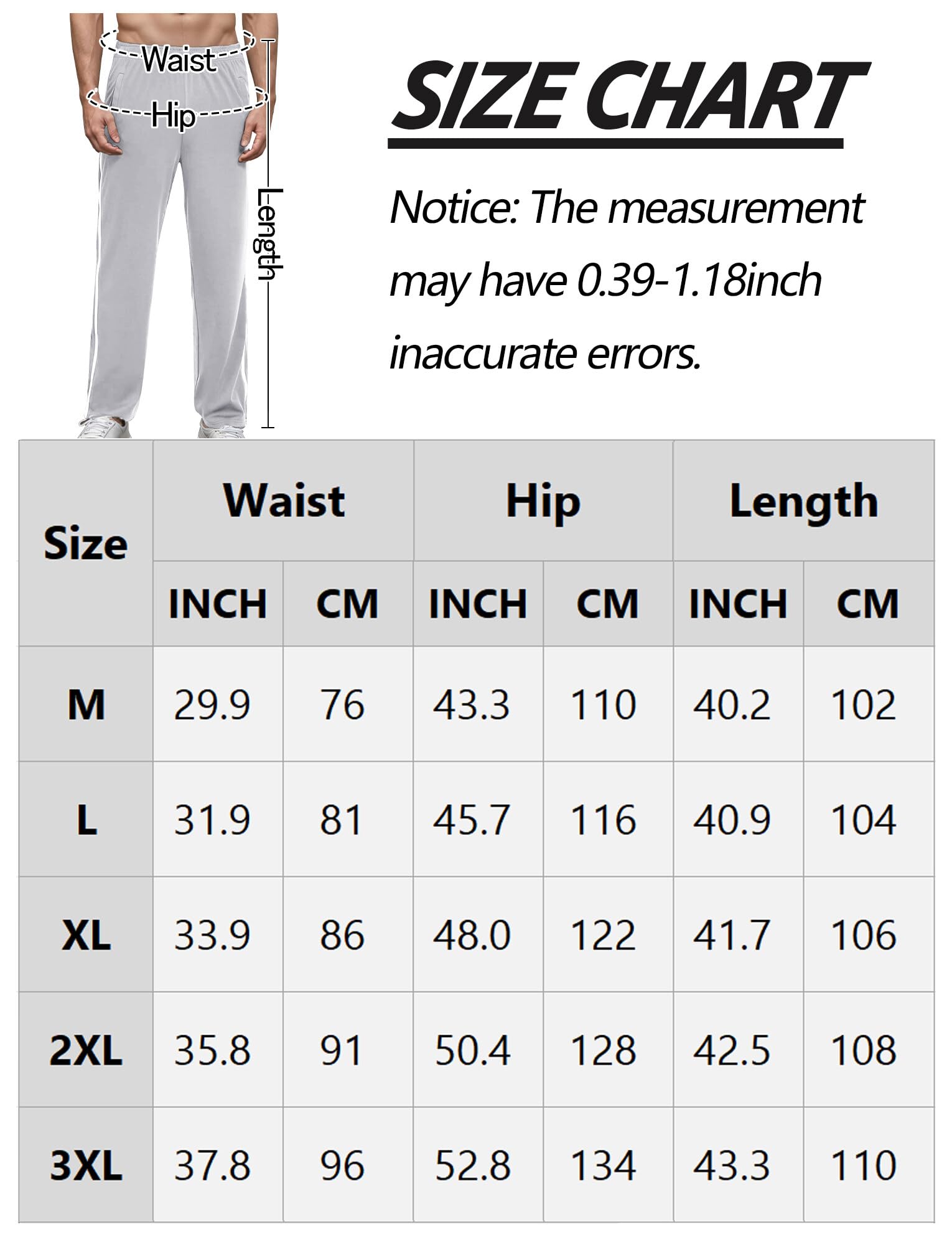 FEOYA Pantalones de chándal para hombre, con cremallera lateral, apertura completa, para gimnasio, deportes, postoperatoria, pantalones de descanso con bolsillos, gris claro, XL