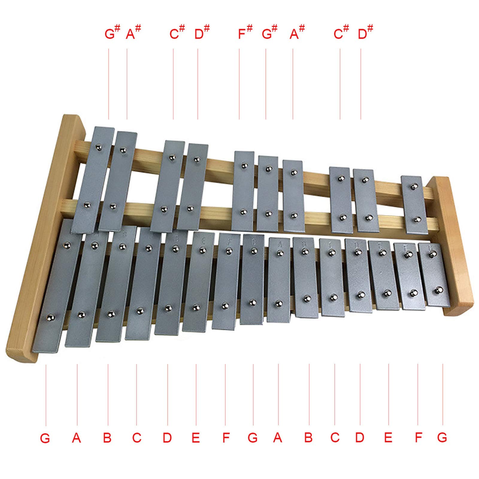 Amazon.co.jp: 25ノート木製グロッケンシュピール木琴、25の金属キー