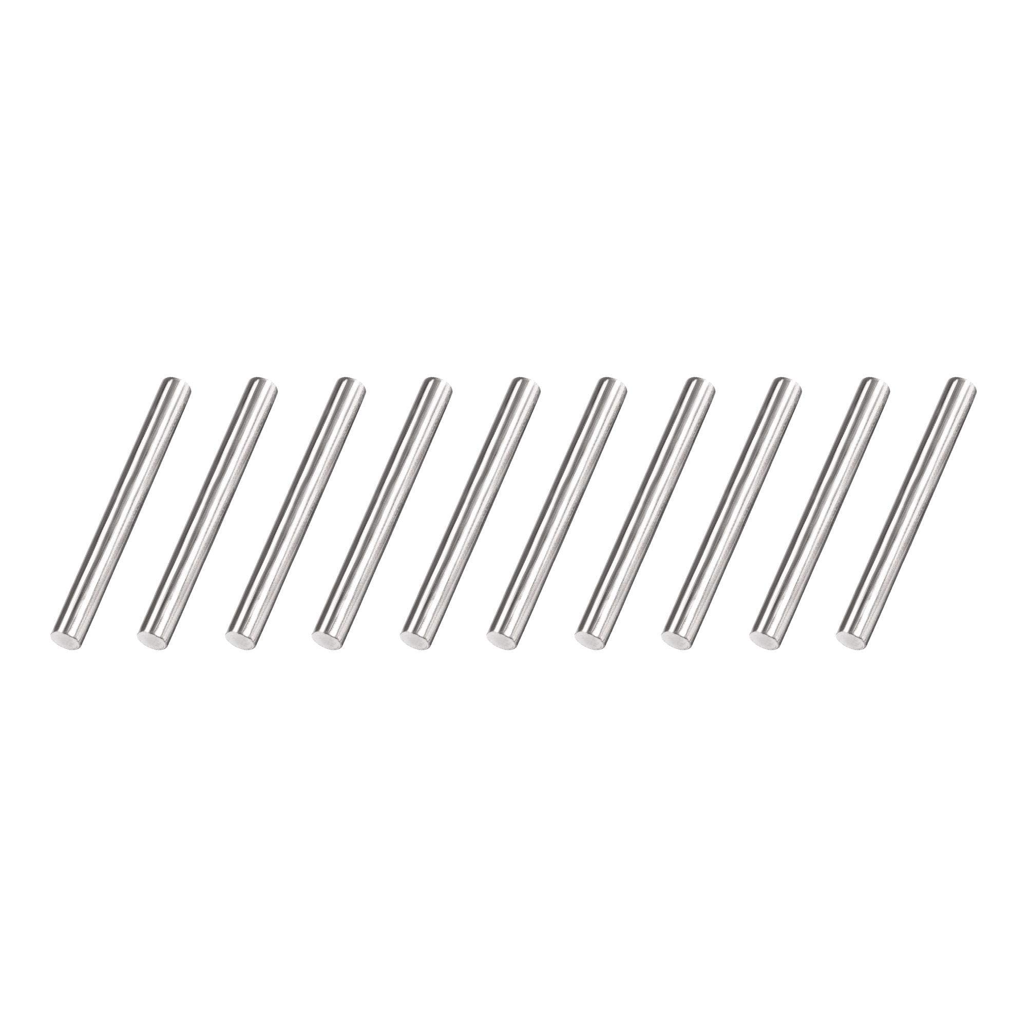 uxcell 4mm x 25mm 304 Stainless Steel Solid Round Rod for DIY Craft - 10pcs