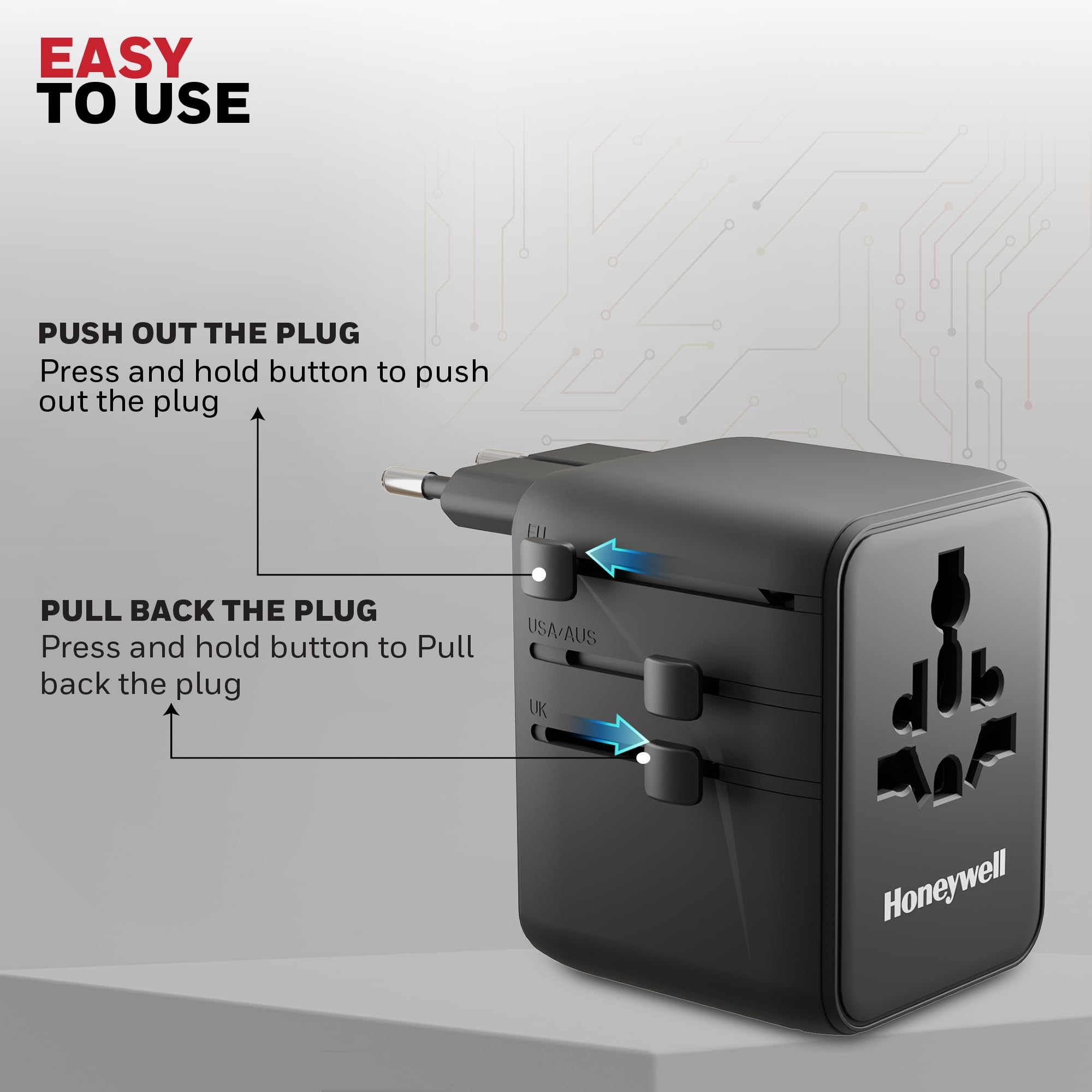 Honeywell Universal Travel Adapter - 7-in-1 Charging -9