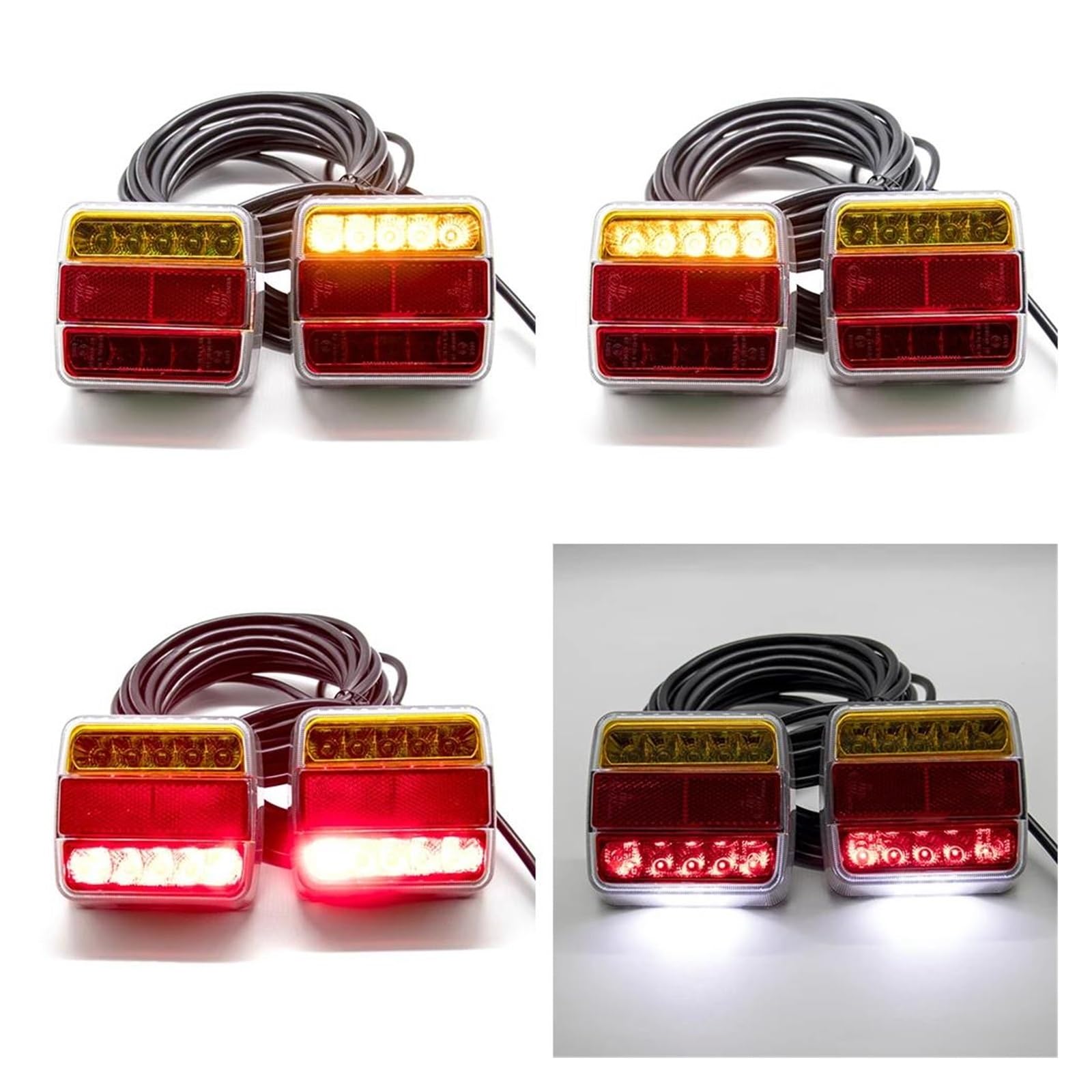 Luz Matrícula 2 luces LED traseras 12 V y 24 V con 7 pines para camión luz matrícula luz freno advertencia luz señal remolques caravanas vehículos terreno. Luz Indicadora Freno