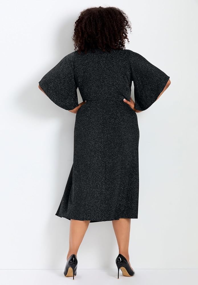 Amazon.com: Avenue Women's Plus Size Viva Glam Dress - 14, Black Shimmer :  Clothing, Shoes & Jewelry