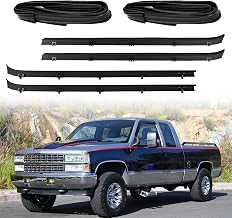 Front Door Window Weatherstrip Trim, Window Molding Sweep Felt Trim & Run Channel Seals Kit Compatible with Chevy GMC Vehicle 1981-1991 C10 20 30 K10 20 30 C1500 2500 Suburban R1500, Replace#15569071