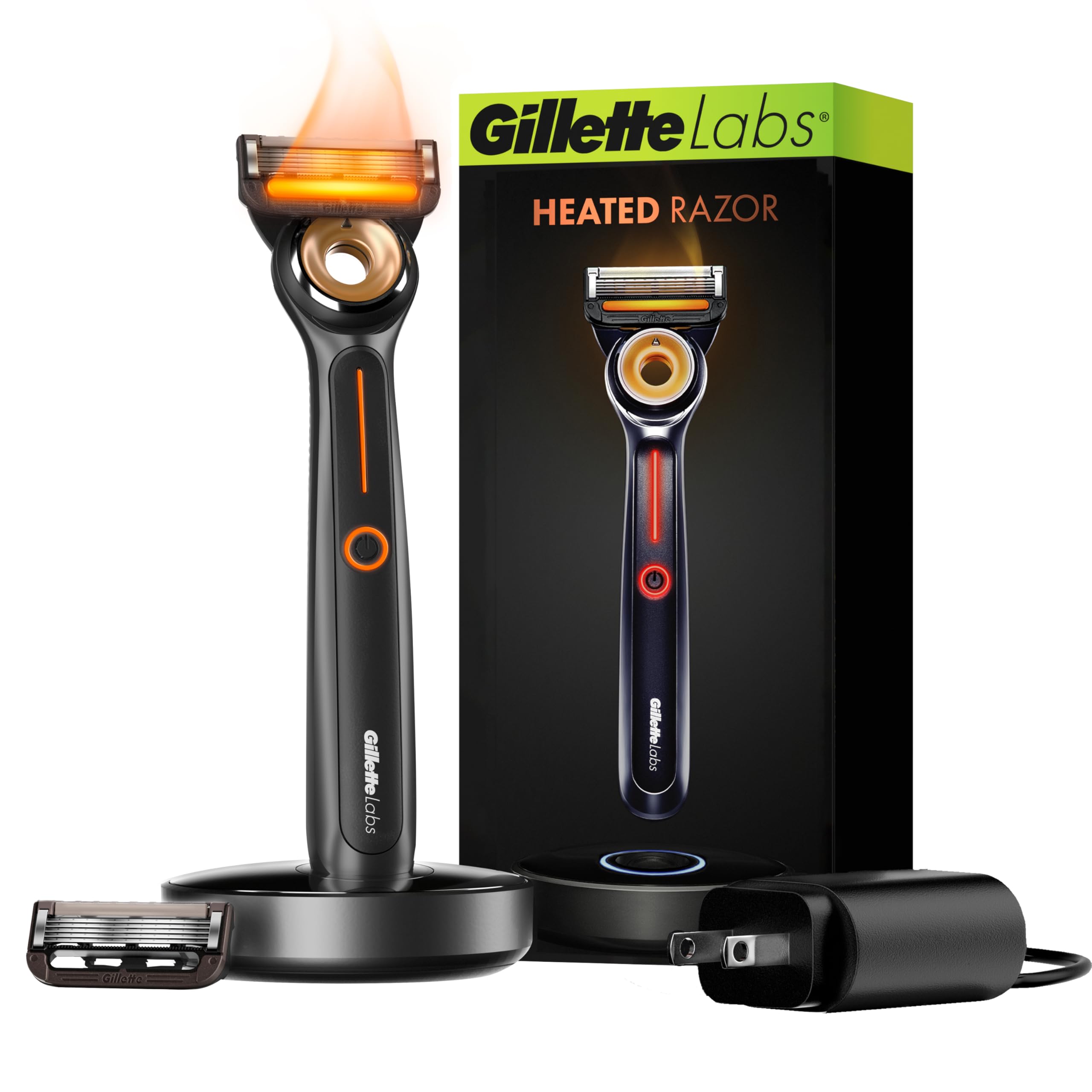 GilletteLabs Heated Razor For Men Starter Kit, Black