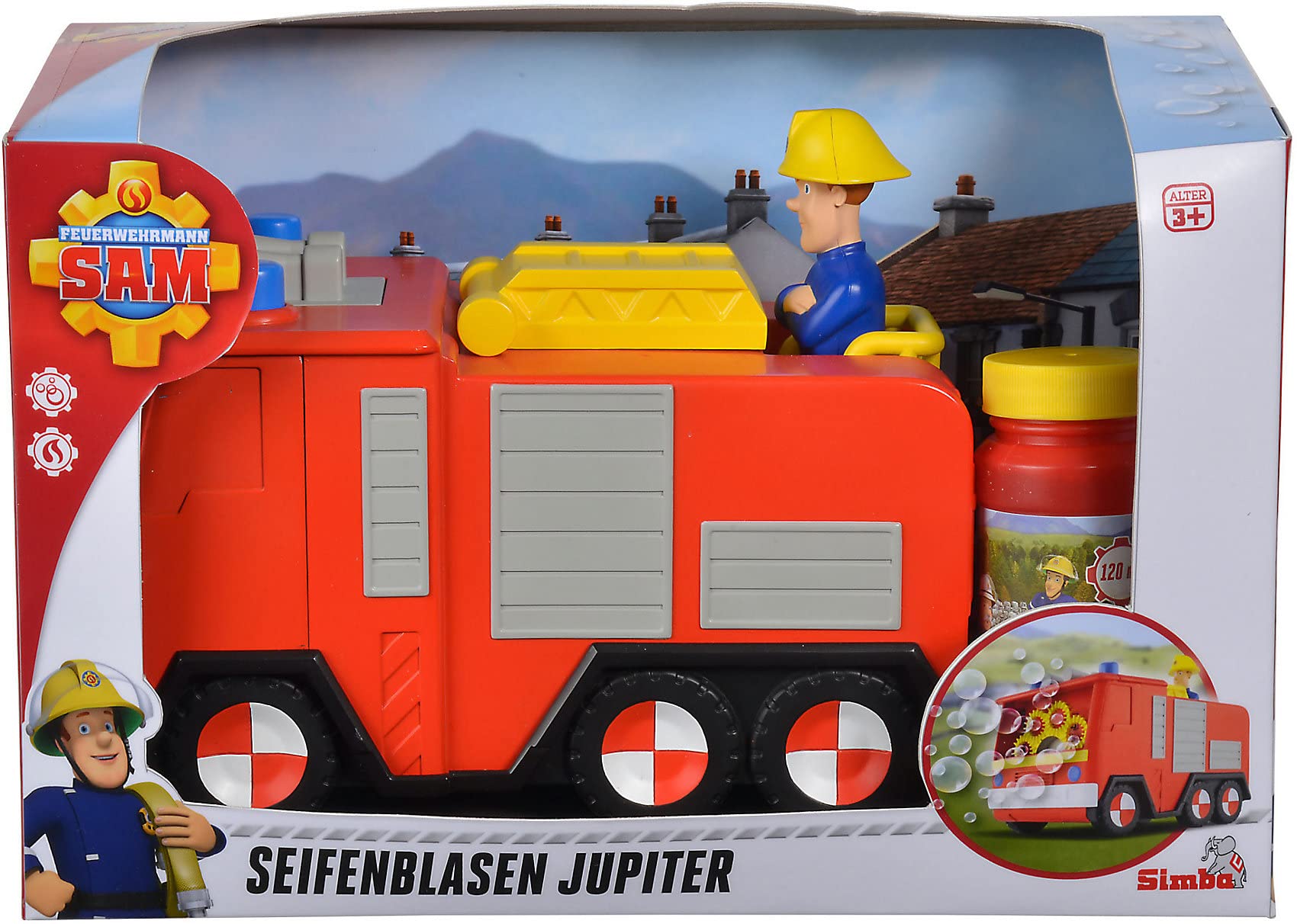 Simba 109252294 - Strażak Sam Jupiter, automatyczna funkcja, 120 ml, 20 cm