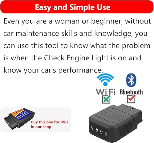 Miniatura 5 de ELM327 Adaptador Bluetooth OBD2 Conector de escáner ELM 327 Adaptador Bluetooth Escáner OBD2 para iPhone Android e iOS Teléfono OBDII OBD 2 Lector