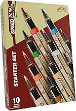 The Army Painter, Speedpaint Marker Starter Set, 10 x 6 ml Speedpaint 2.0 Marker, 9 Contrast-Farbstifte & 1 metallischer Acrylfarbstift, inkl. 10 Ersatzspitzen für DnD & Warhammer