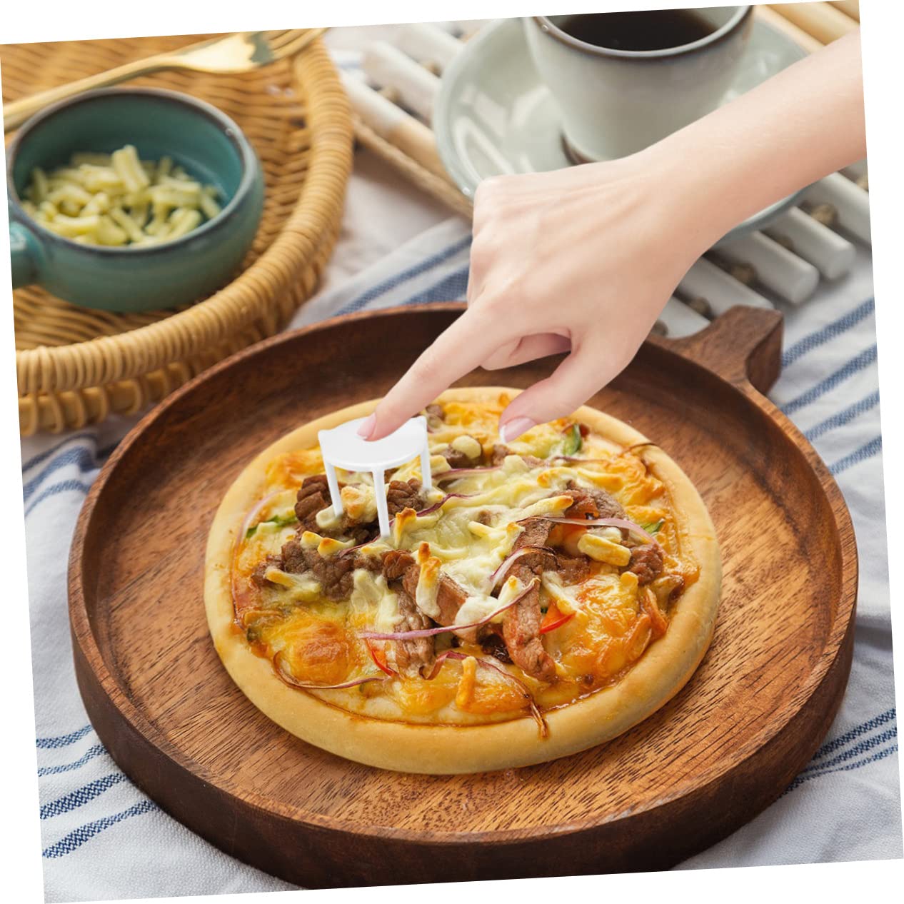 Garneck 100pcs Pizza Stand Soporte Para Pizza Para Cajas Pizza Riser Pizza Holder Stand Cheese Saver Pizza Saver Tripod Pizza Stacker Pizza Tower Fabric Tripod for Pizza White Pp