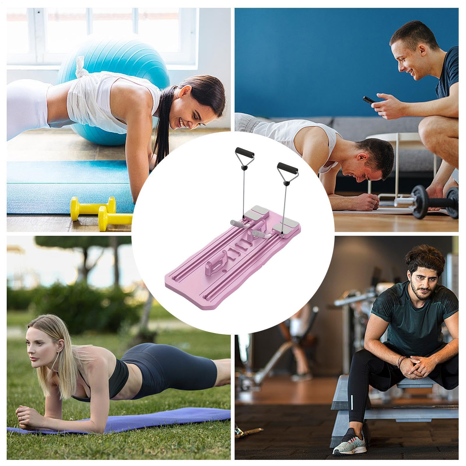 Pilates Reformer, attrezzo per allenamento addominali pieghevole, kit per pilates a casa, attrezzatura per esercizi in palestra per uomini e donne, tavola multifunzionale per fitness