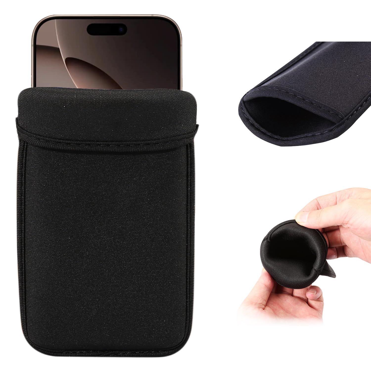 Custodia Universale per Telefono, Sacchetto Protettiva in Neoprene per iPhone 16 15 14 13 12 Pro Max, Samsung S25 S24 S23 S21 Ultra S20+ S22+, Note20 5G, Note20 Ultra, A70, A53, 9.5 x 18.5 CM