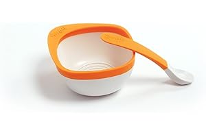 ZOLI INC Bowl and Spoon Kit in Vibrant Orange for Independent Eating