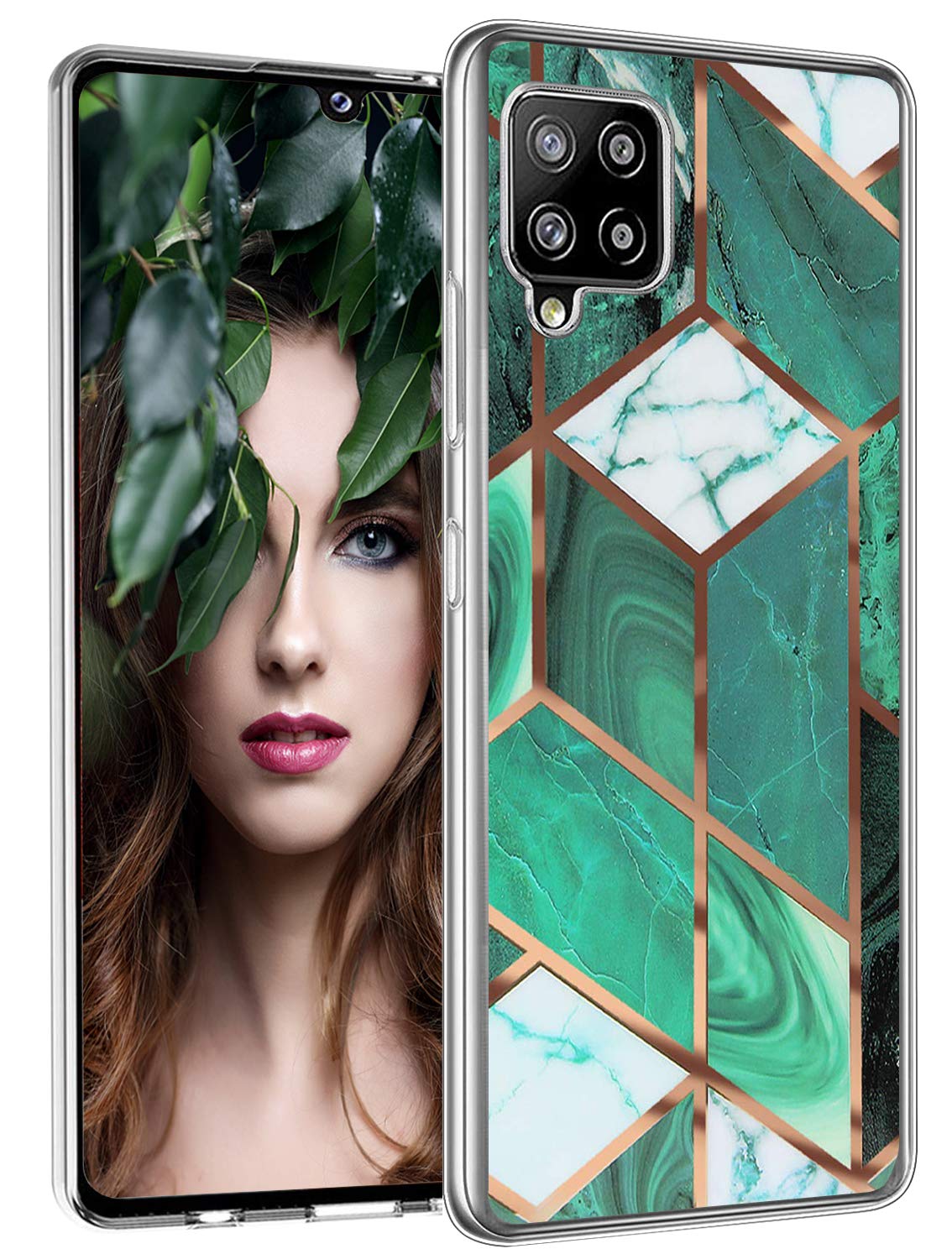 12eve Compatible with Samsung Galaxy A42 5G Case Clear Slim Protective Transparent Cases Rose TPU Galaxy A42 5G Back Cover Full Body Protector Flower Phone Case for Samsung Galaxy A42 5G Christmas