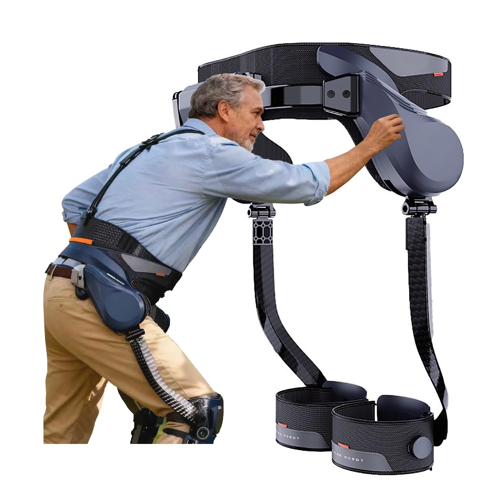 Exoesqueleto robótico Caminar, Asistencia motorizada para piernas, Circunferencia de Cintura/Pierna Ajustable, con función de posicionamiento, para la rehabilitación M
