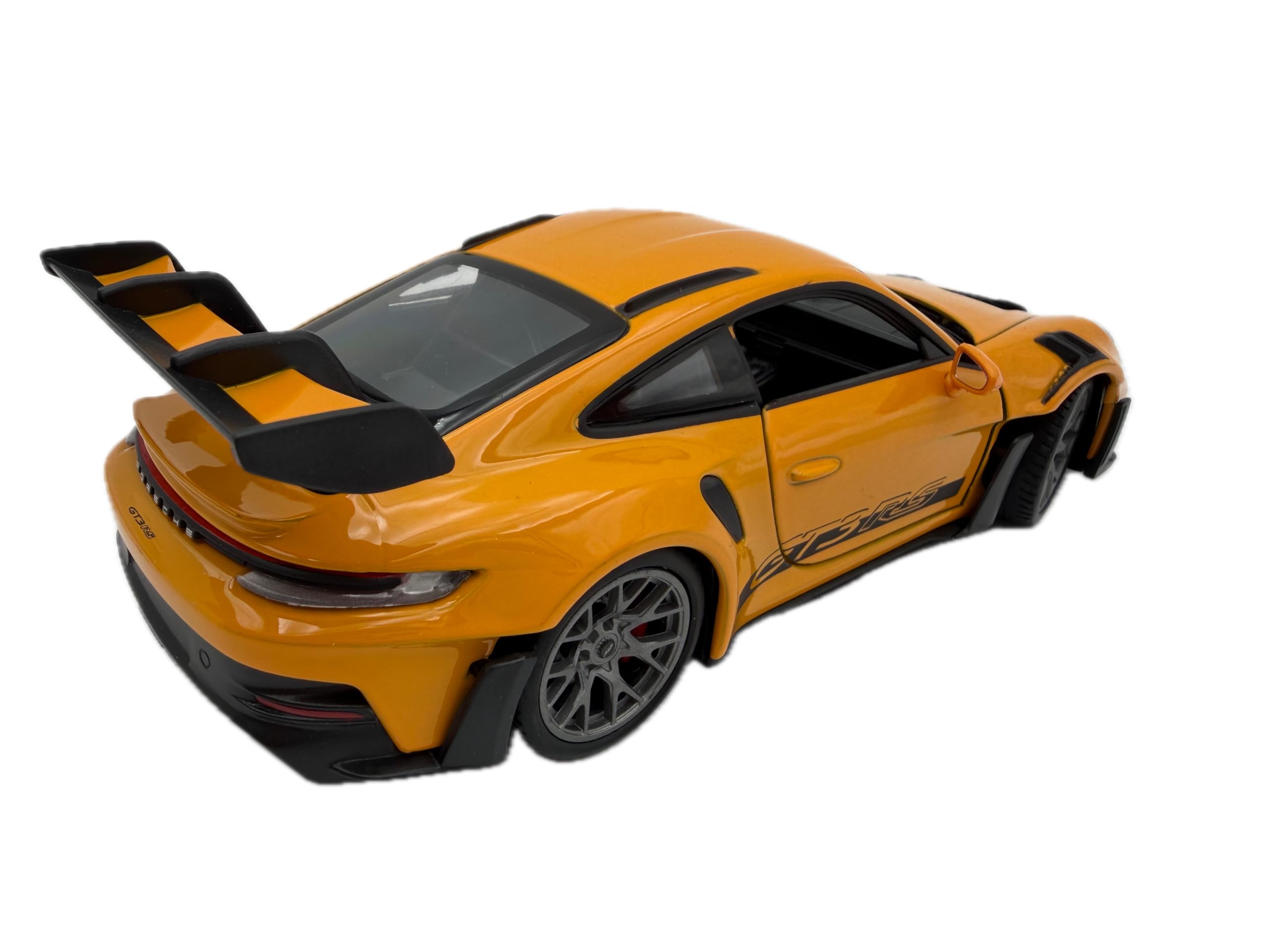 Porsche 911 (992) GT3 RS Modellauto 1:24, gelb - Detailgetreues Sammlermodell I GT Marketing I Miniatur Fahrzeug (Museum Edition)